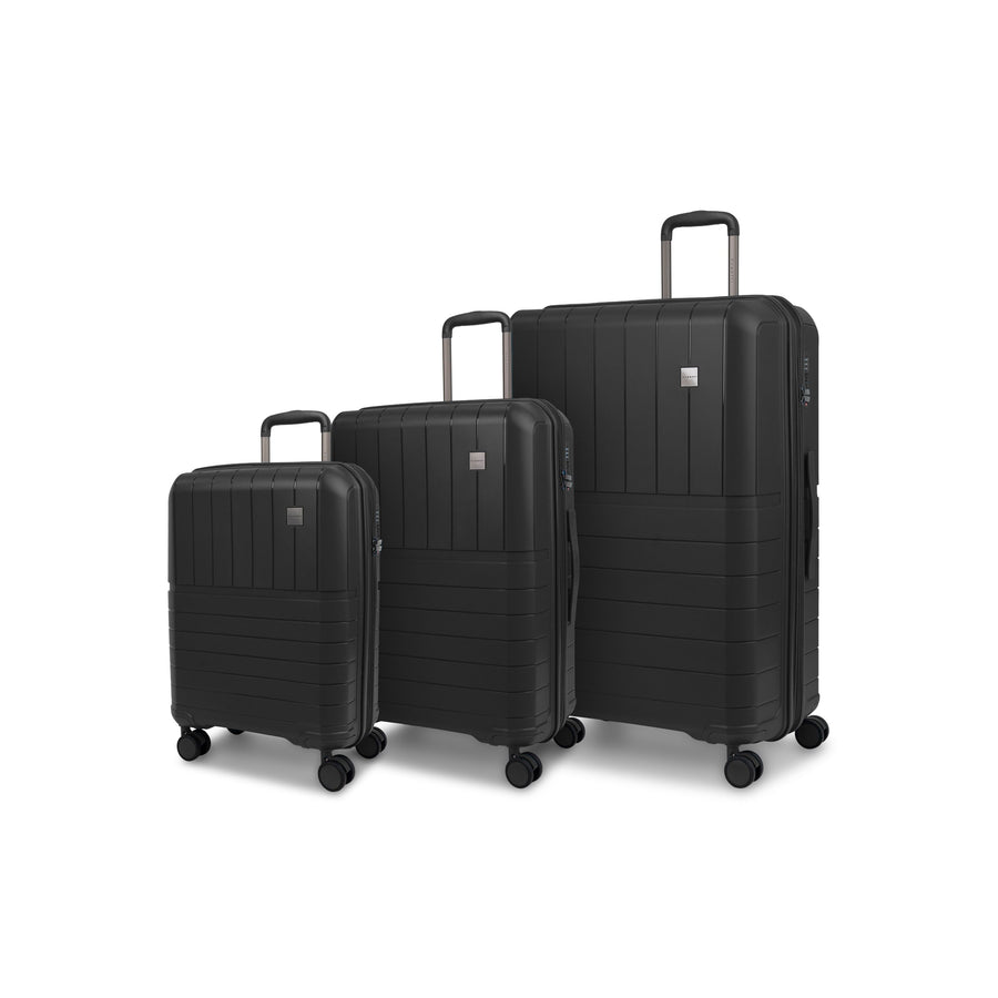 Bridgetown 3 pcs Set luggage in Black colour by bugatti collections at $500.00 CAD image 1