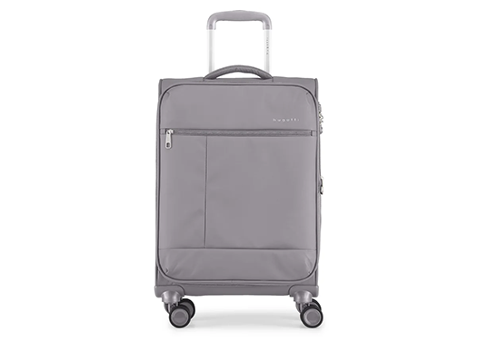 Gray Soft Shell Luggage with wheels on a white background